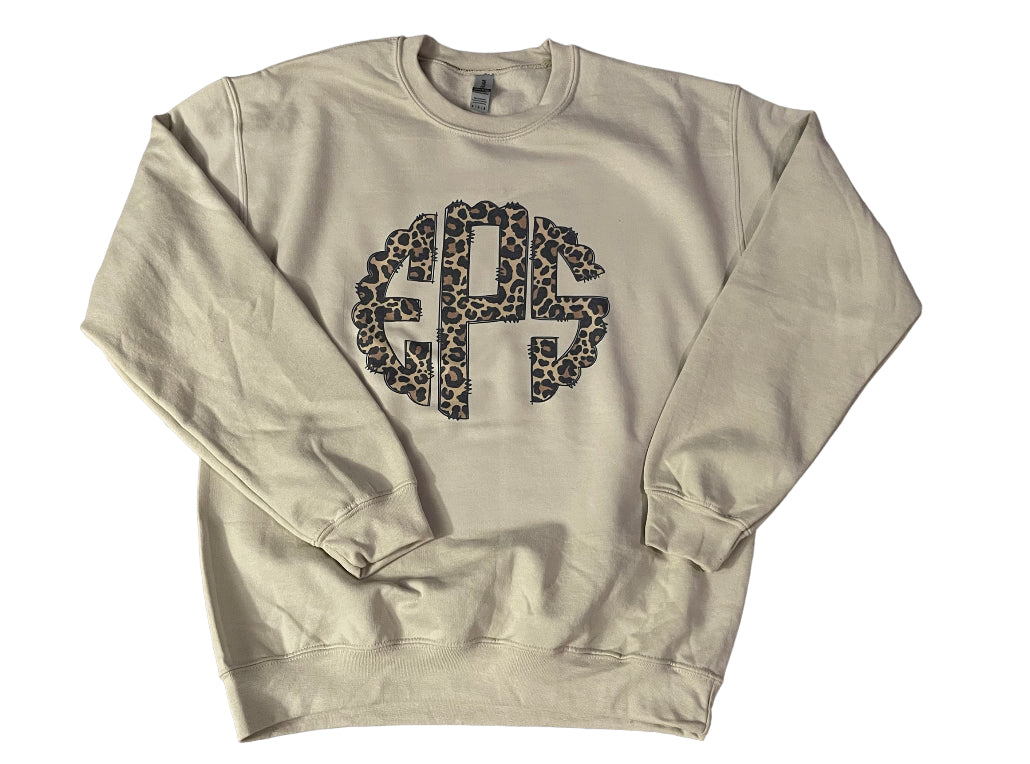 Cheetah Scalloped Monogram Sweatshirt