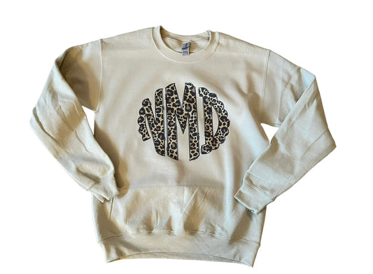 Cheetah Scalloped Monogram Sweatshirt