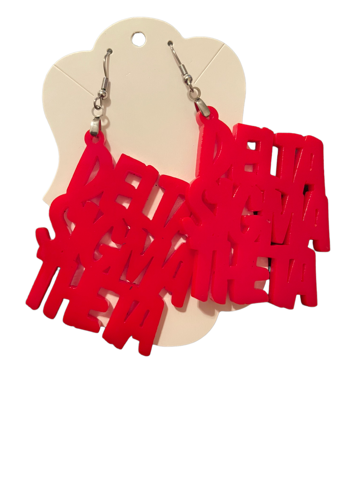 Red Acrylic Delta Earrings