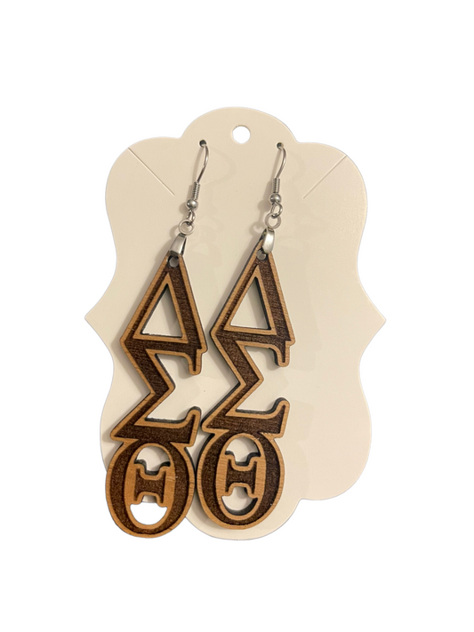 Wood Delta Earrings