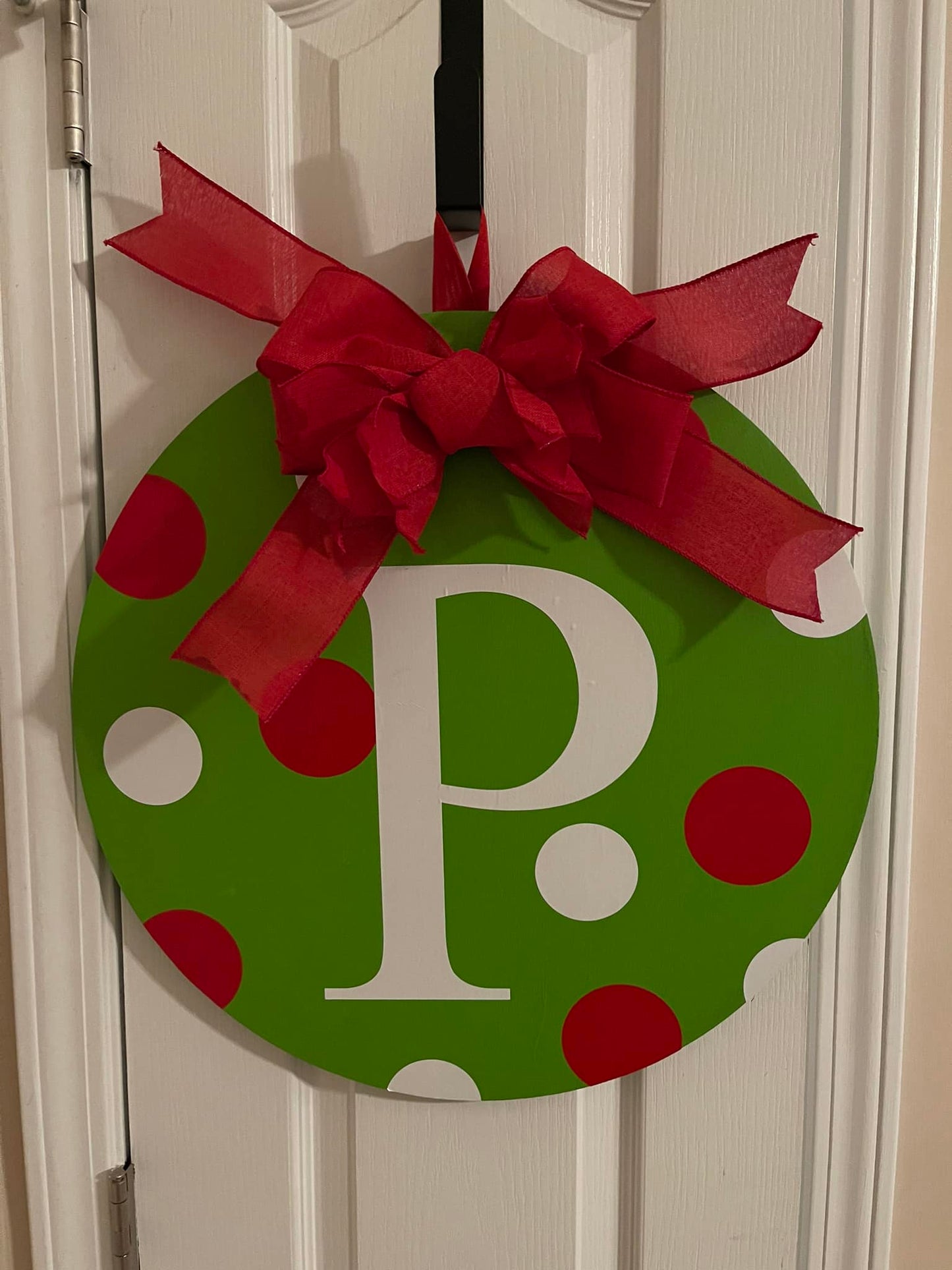 Initial Polka Dot Door Hanger