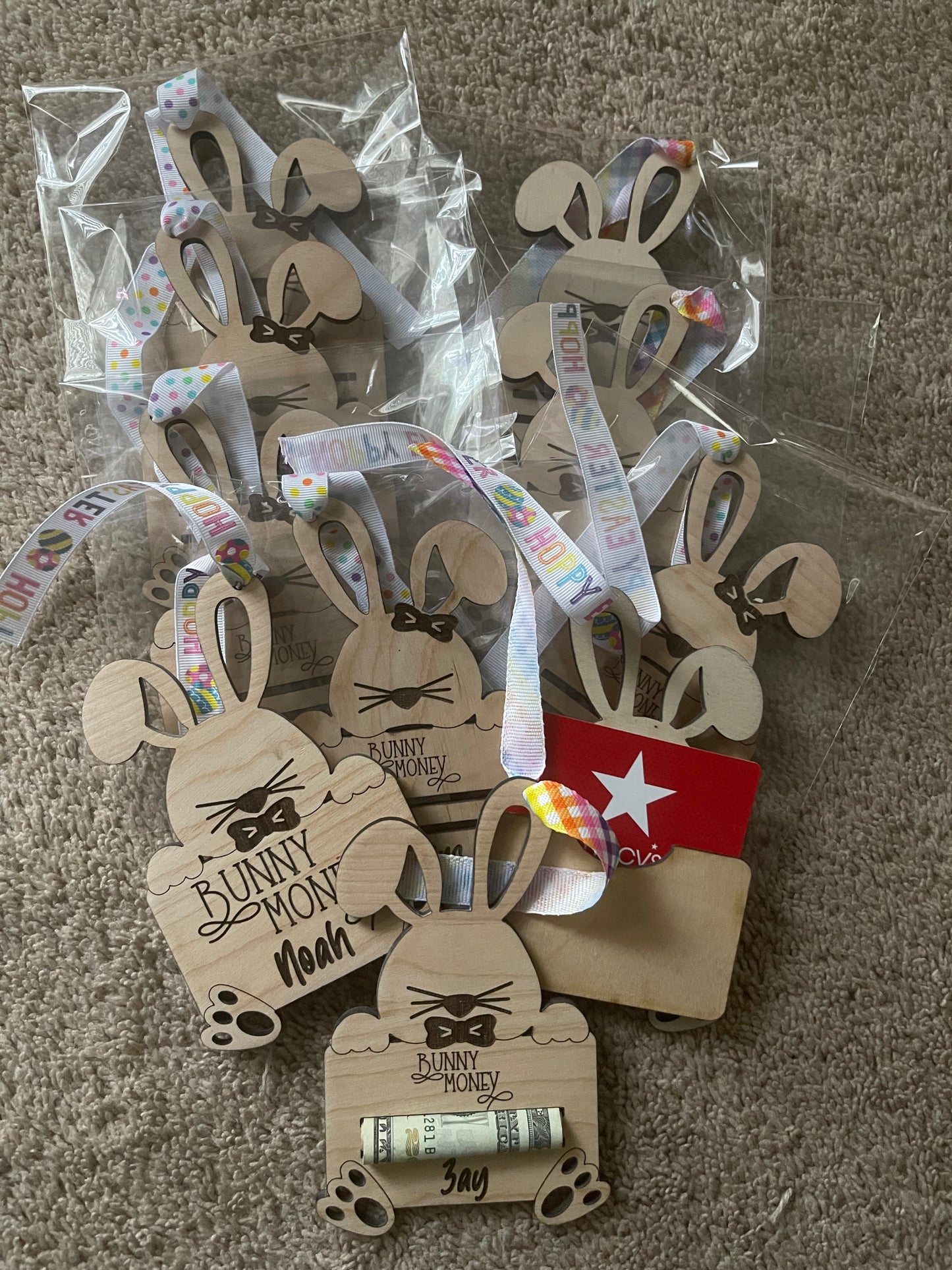 Bunny Money Basket Tag