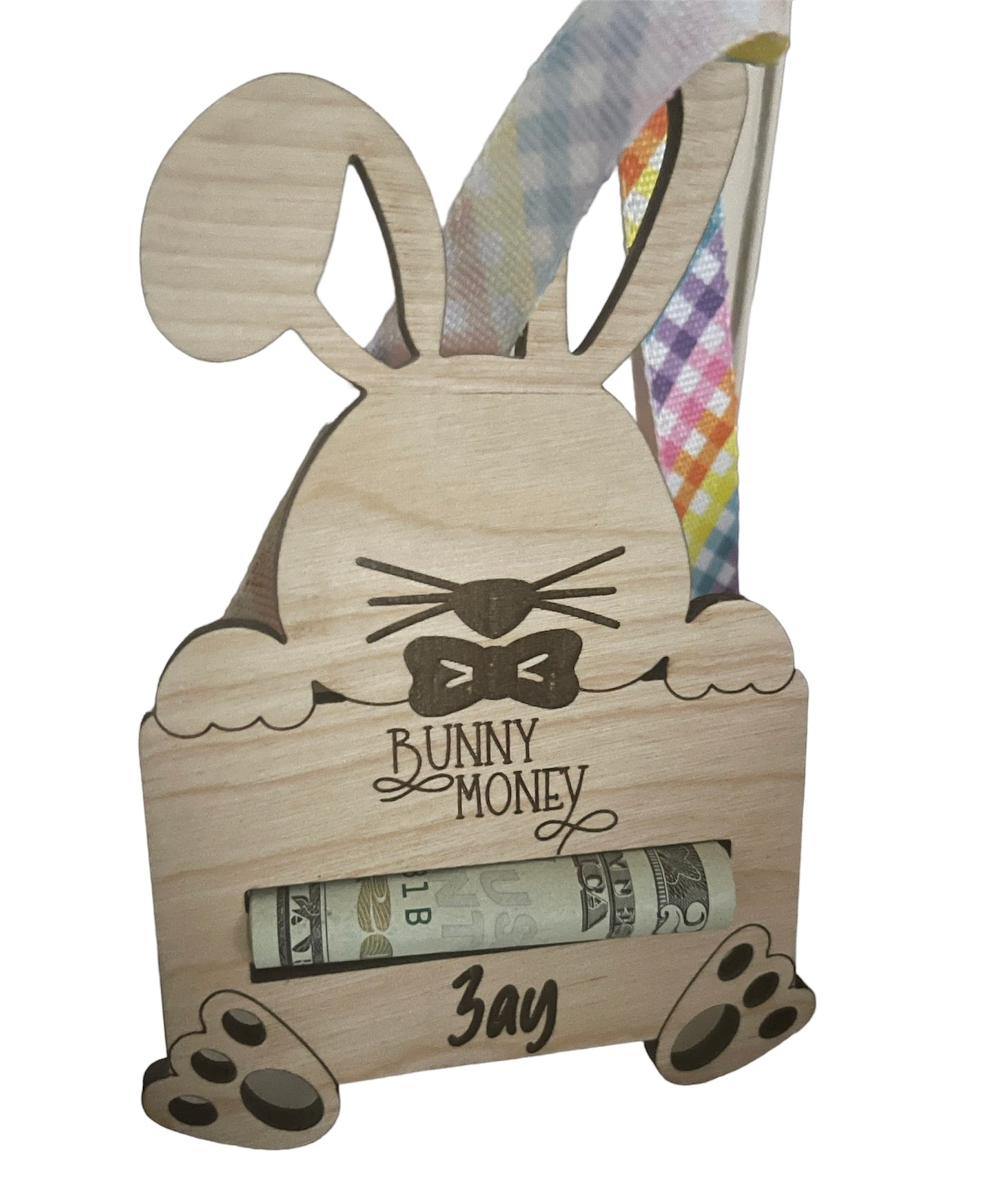 Bunny Money Basket Tag